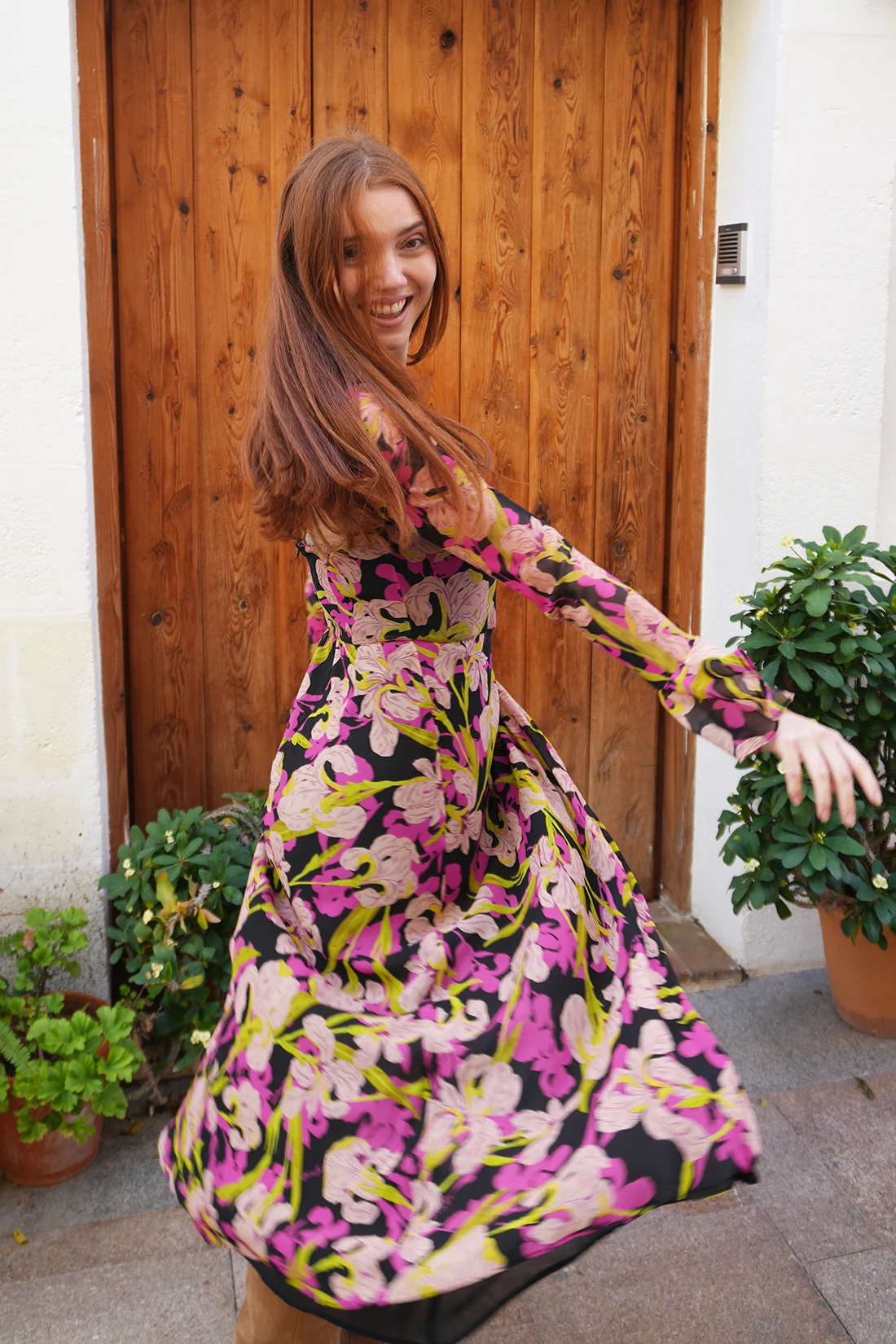 Multicolor Floral Maxi Dress Pinko Size M Main moving model