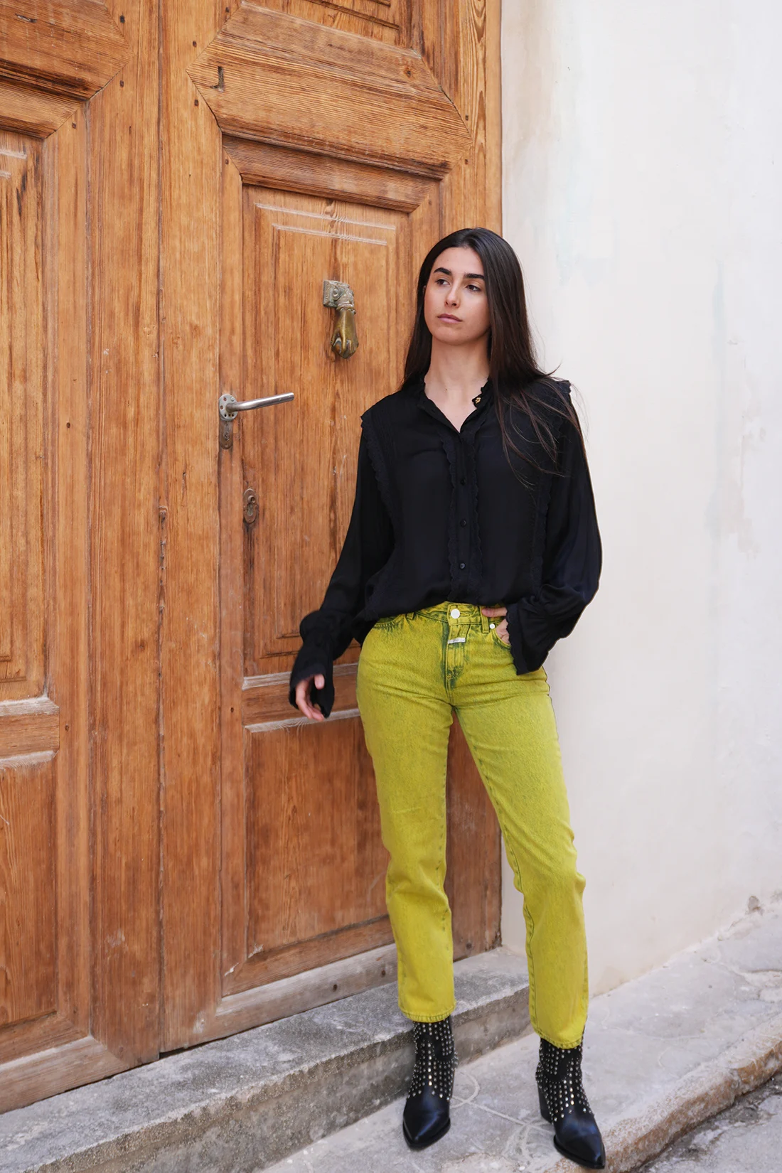 Jeans Closed size 25 acid green front main